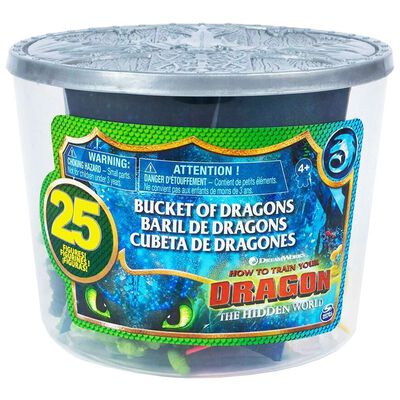 DreamWorks Dragons: Bucket of 25 Dragon and Viking Figures image number 1