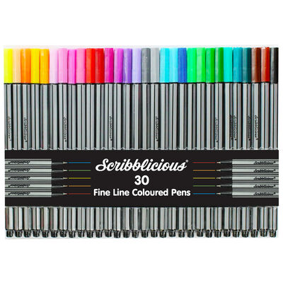 Scribblicious Fine Line Coloured Pens - Pack of 30 image number 1