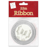 Silver Satin Ribbon: 22m