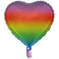 18 Inch Rainbow Heart Helium Balloon
