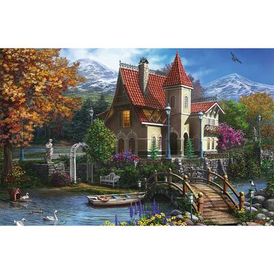 Mansion by the Lake 1000 Piece Jigsaw Puzzle image number 2