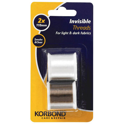 Korbond Invisible Smoke And Clear Nylon Thread: Set of 2 image number 1