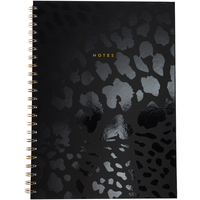 A4 Wiro Black Animal Print Notebook