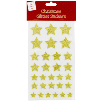 Christmas Glitter Star Stickers: Assorted image number 2
