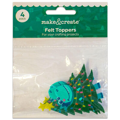 Dex the Dinosaur Christmas Felt Toppers: Pack of 4 image number 1