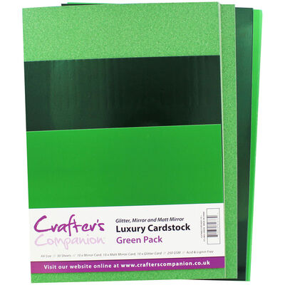 Crafters Companion A4 Luxury Cardstock Pack - Green image number 2