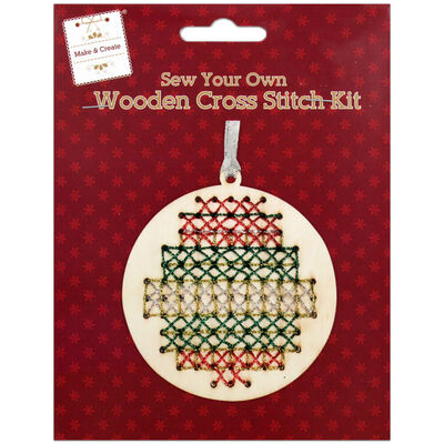 Sew Your Own Wooden Cross Stitch Kit: Bauble image number 1