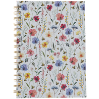 A5 Wiro White Wildflower Notebook