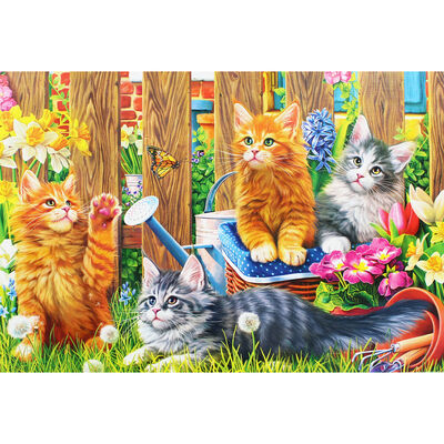 Kittens in the Garden 500 Piece Jigsaw Puzzle image number 4