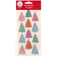 Merry & Bright Foiled Edge Tree Stickers: Pack of 12