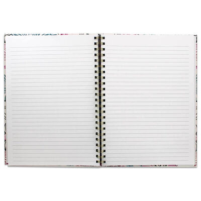 A4 Wiro Pink Floral Print Notebook image number 2