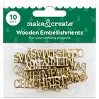 Wooden Merry Christmas Embellishments: Pack of 10 image number 1
