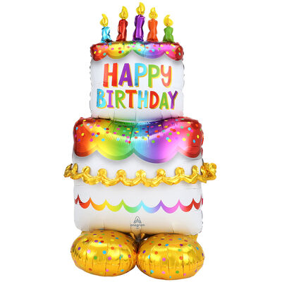 Airloonz 53 Inch Standing Birthday Cake Balloon image number 1