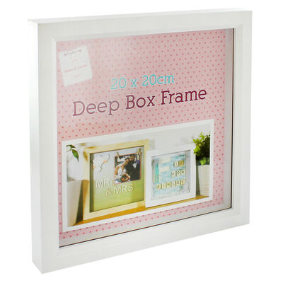 White Deep Box Frame: 20cm x 20cm image number 1