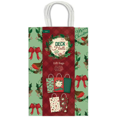 Assorted Deck the Halls Gift Bags: Pack of 5 image number 1