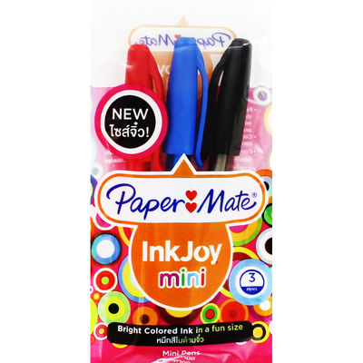 Papermate 3 Pack Mini Coloured Ink Pen Assorted image number 1
