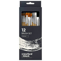 Crawford & Black Paint Brush Set: Pack of 12