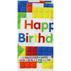 Building Blocks Happy Birthday Plastic Table Cover image number 1