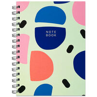A5 Wiro Green Shapes Notebook