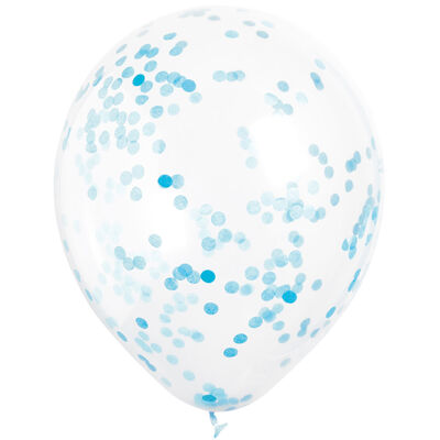 Blue Confetti Balloons - 6 Pack image number 2