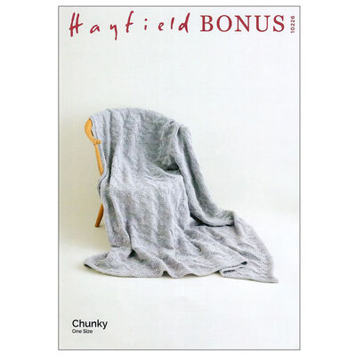 Hayfield Bonus Chunky: Reversible Diamond Blanket Knitting Pattern 10226 image number 1
