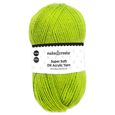 DK Acrylic Yarn: Lime Green 100g image number 1