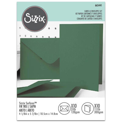 Sizzix Surfaces Fir Tree Card & Envelope Pack: Pack of 10 image number 1