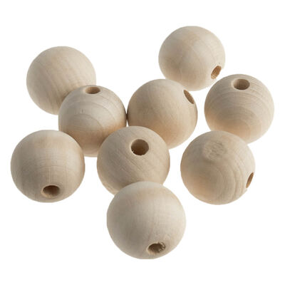 Trimits: Wooden Beads 25mm - Pack of 9 image number 1