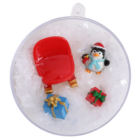Christmas Resin Sleigh & Presents Embellishments: Pack of 4