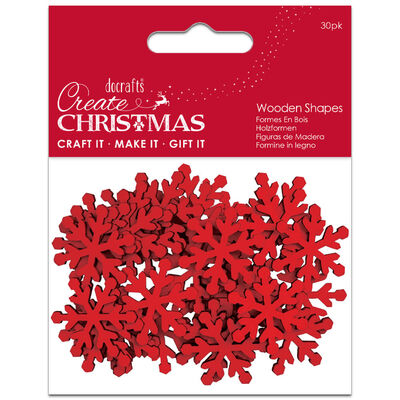 Christmas Mini Wooden Snowflake Shapes: Pack of 30 image number 1