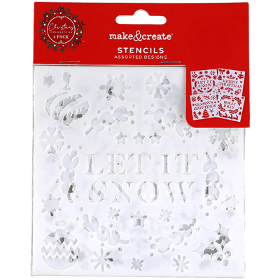 Assorted Christmas Stencils: Pack of 4 image number 1