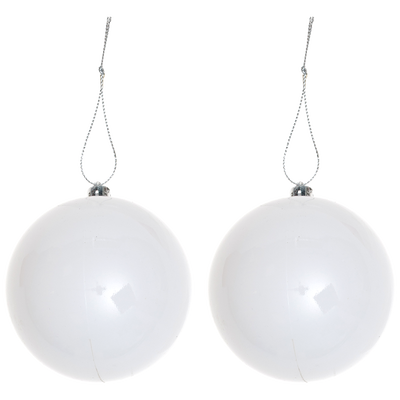 Christmas Paint Your Own White Baubles: Pack of 2 image number 1