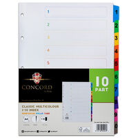 A4 Concord Index Dividers: Pack of 10