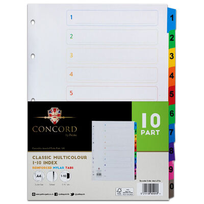 A4 Concord Index Dividers: Pack of 10 image number 1