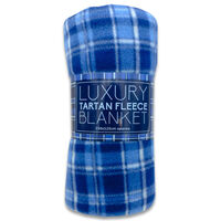 Blue Tartan Fleece Blanket