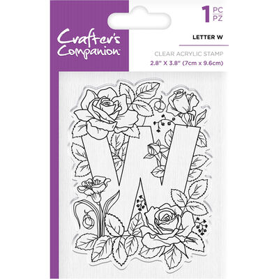 Crafters Companion Clear Acrylic Stamp - Floral Letter W image number 1