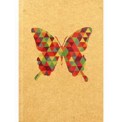 A5 Kraft Butterfly Lined Notebook image number 1