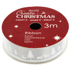 Snow Scene Satin Christmas Ribbon - 3m image number 1