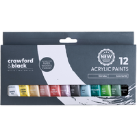 Crawford & Black Pastel Acrylic Paints: Pack of 12