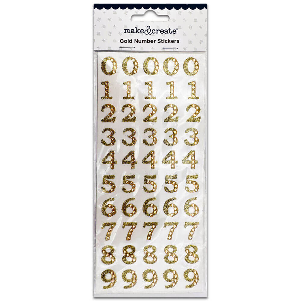 Gold Number Stickers From 1.00 GBP