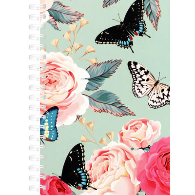 A6 Floral Butterfly Wiro Lined Notebook image number 1