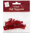 Felt Merry Christmas Toppers: Pack of 4 image number 1