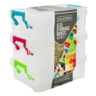 0.3L Stackable Storage Boxes - Set of 3 image number 1