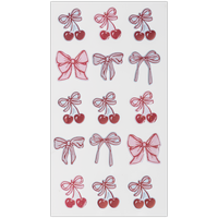 Cherry Bow Puffy Stickers: Pack of 15
