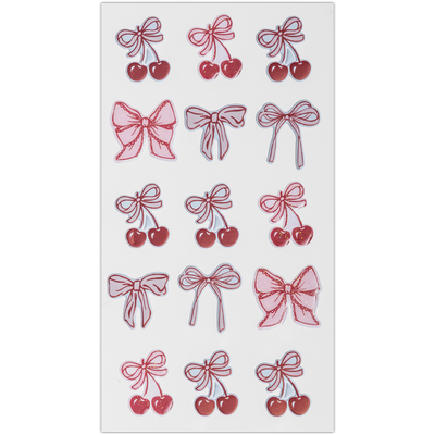 Cherry Bow Puffy Stickers: Pack of 15 image number 1