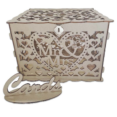 Wooden Wedding Greeting Card Box image number 2