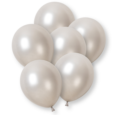 12 Inch Silver Pearl Latex Helium Balloons: Pack of 8 image number 2