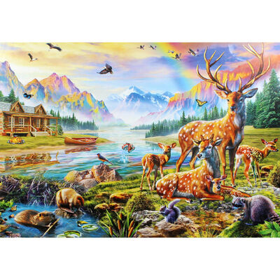 Deer Family 1000 Piece Jigsaw Puzzle image number 2