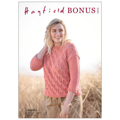 Hayfield Bonus Chunky: Sweater Knitting Pattern 10010 image number 1
