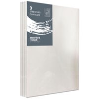 Crawford & Black Stretched Canvases 16 x 20 Inches: Pack of 3